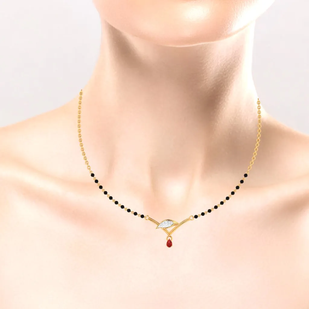 18k Exquisite Gold Mangalsutra With Diamonds From Pc Chandra