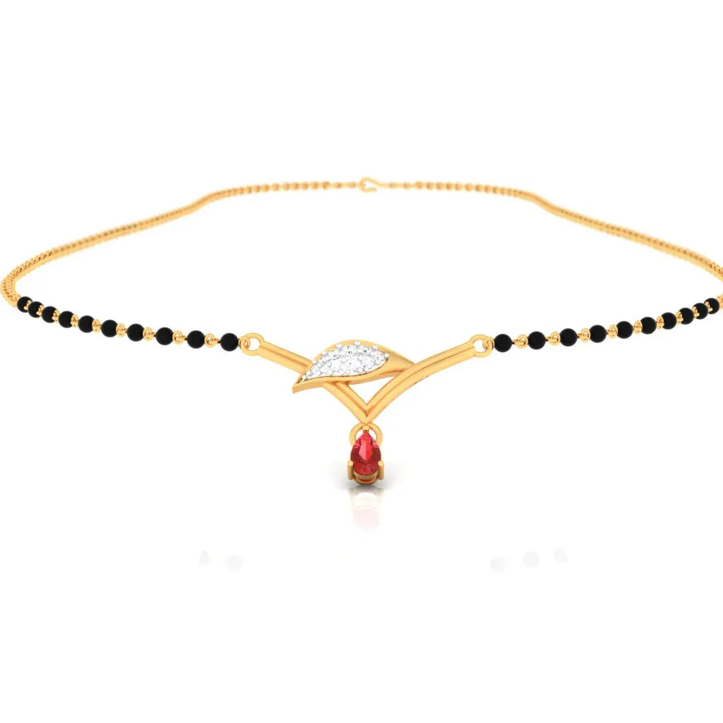 18k Exquisite Gold Mangalsutra With Diamonds From Pc Chandra