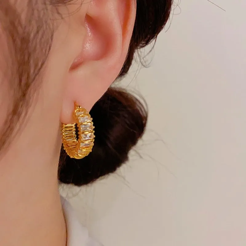 18K Gold Plated Exquisite Hoop Earrings