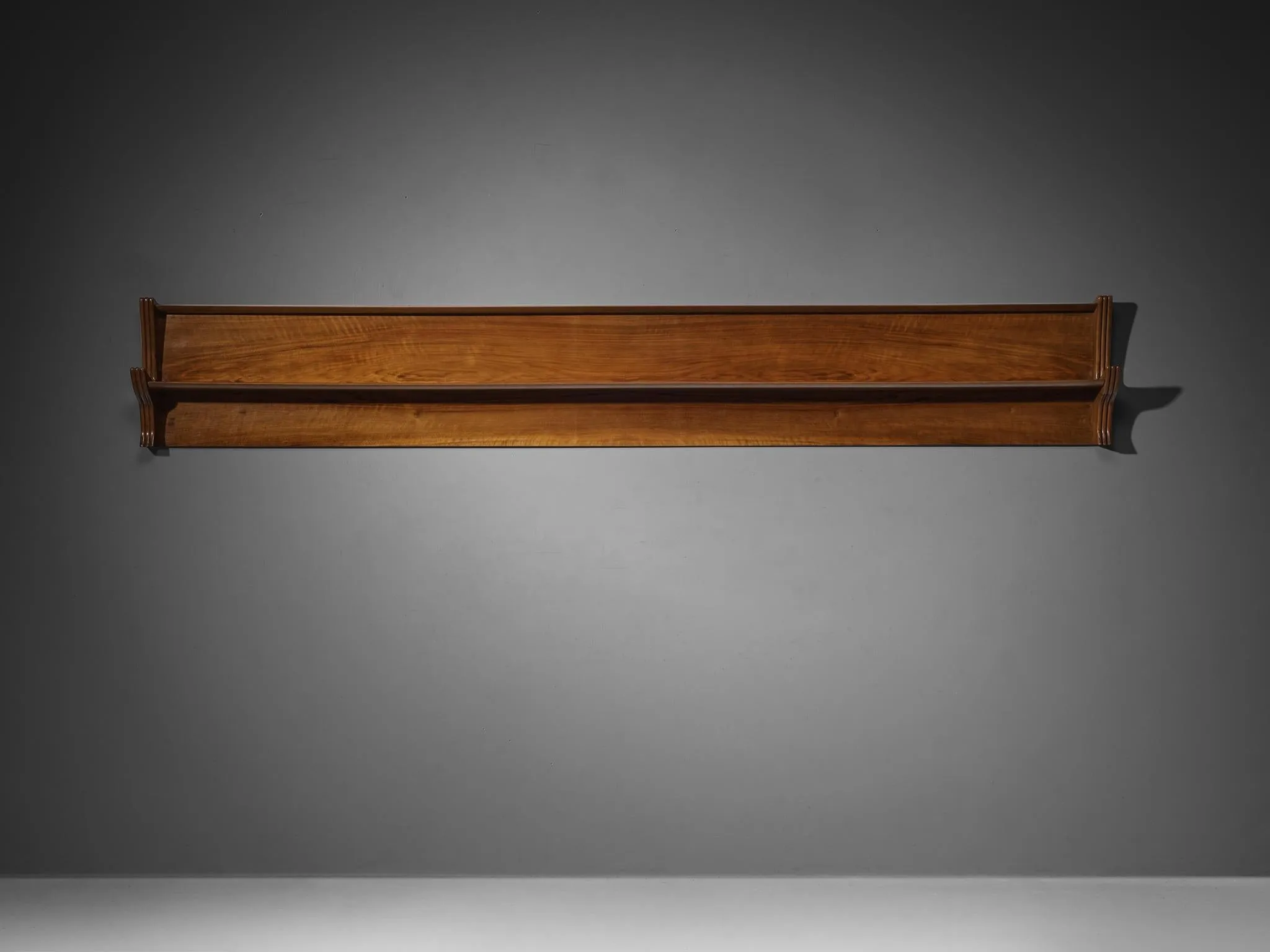 1940s Italian Wall Shelf in Walnut by Artisan Maker