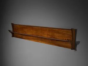 1940s Italian Wall Shelf in Walnut by Artisan Maker