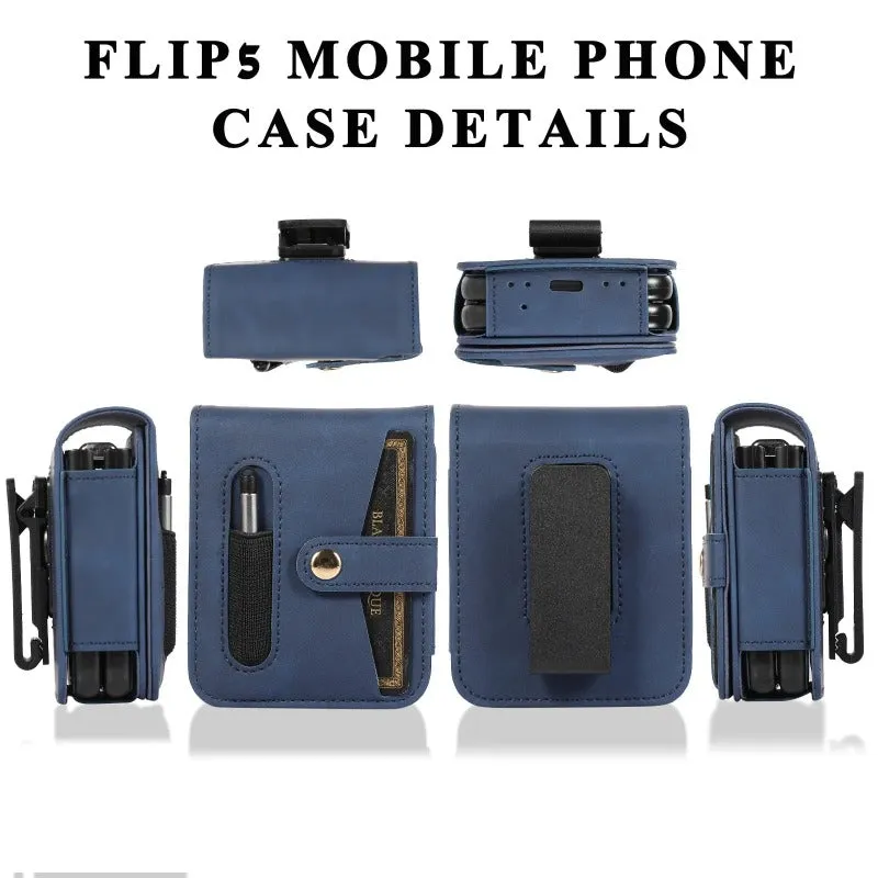 2 in 1 PU Leather Phone Case With Wallet Bag Card Package For Samsung Galaxy Z Flip 5