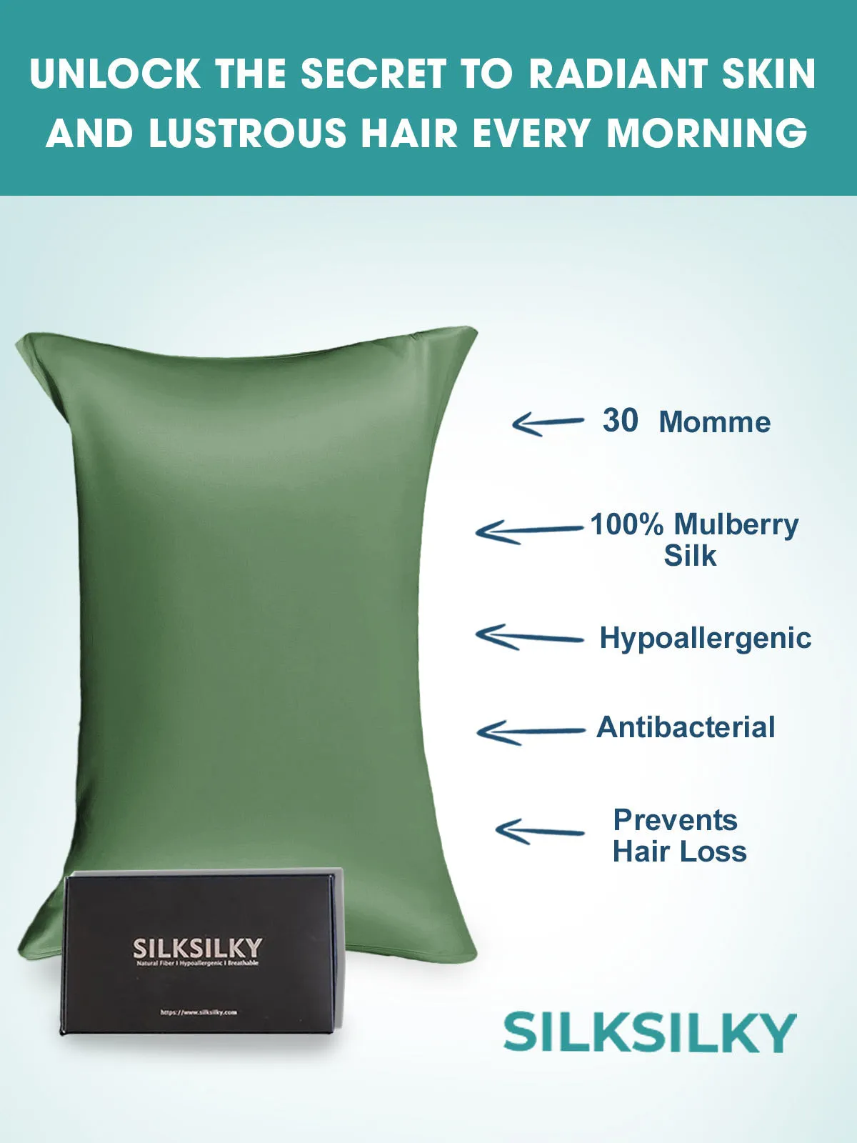 30Momme Luxurious 100% Silk Pillowcase - Envelope