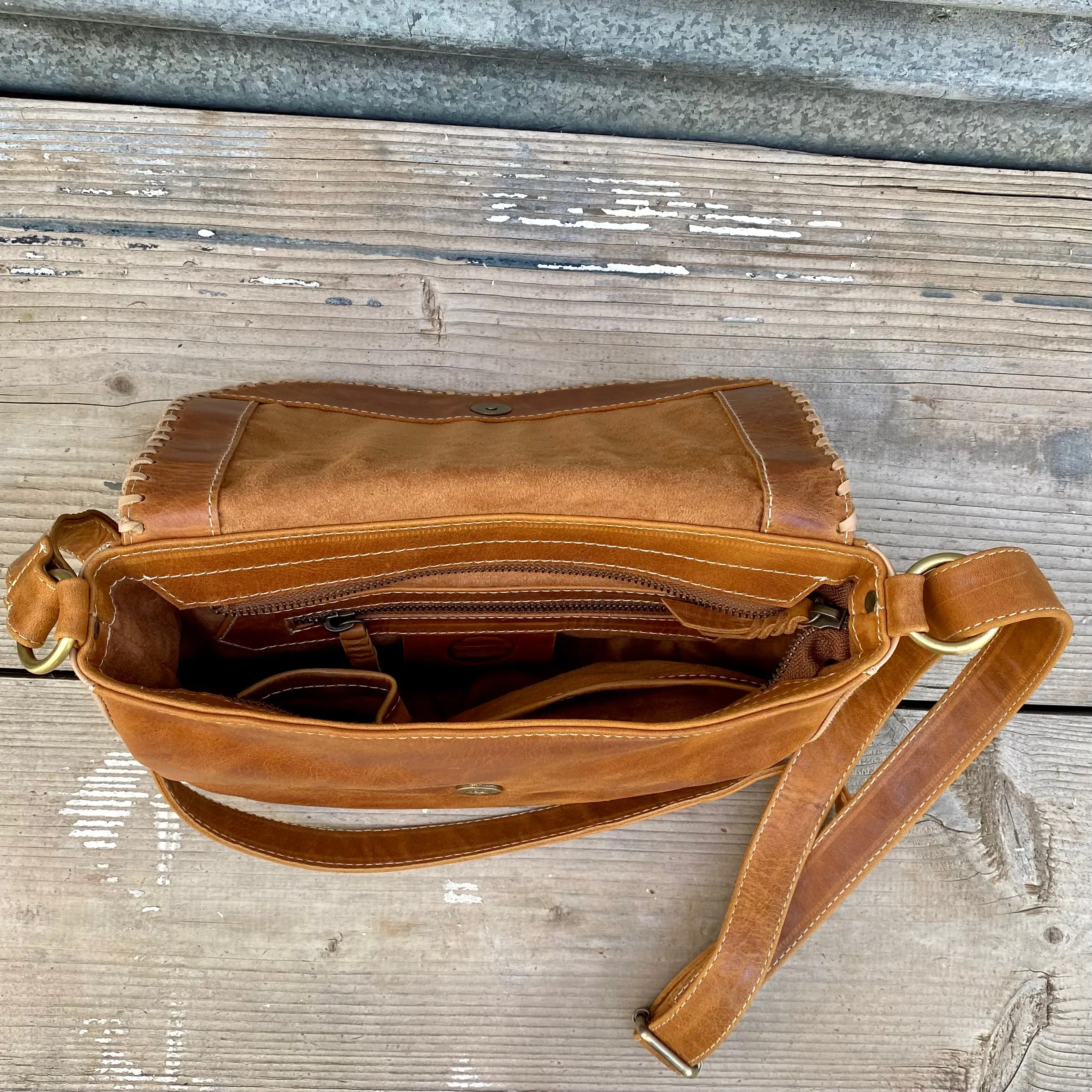 A Carved Leather Handbag