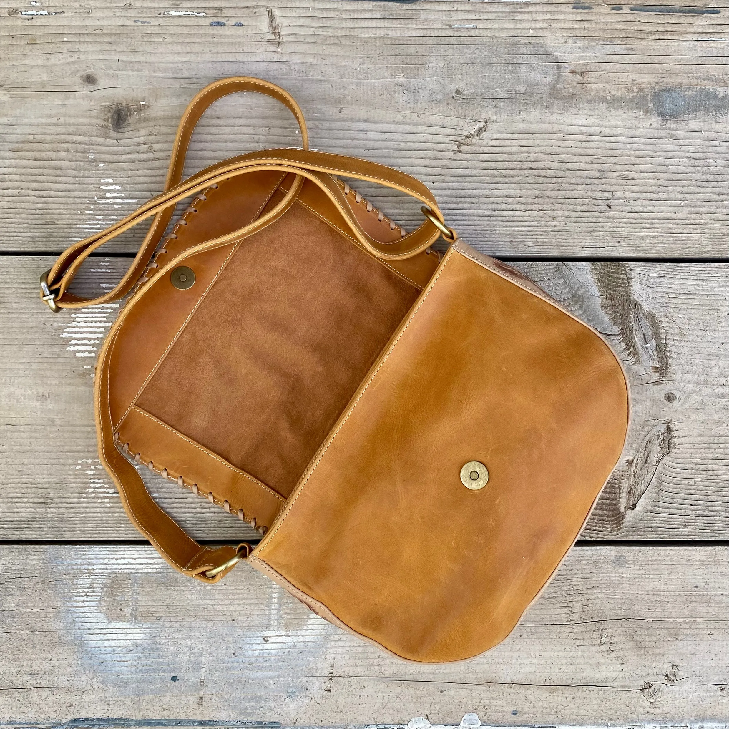 A Carved Leather Handbag