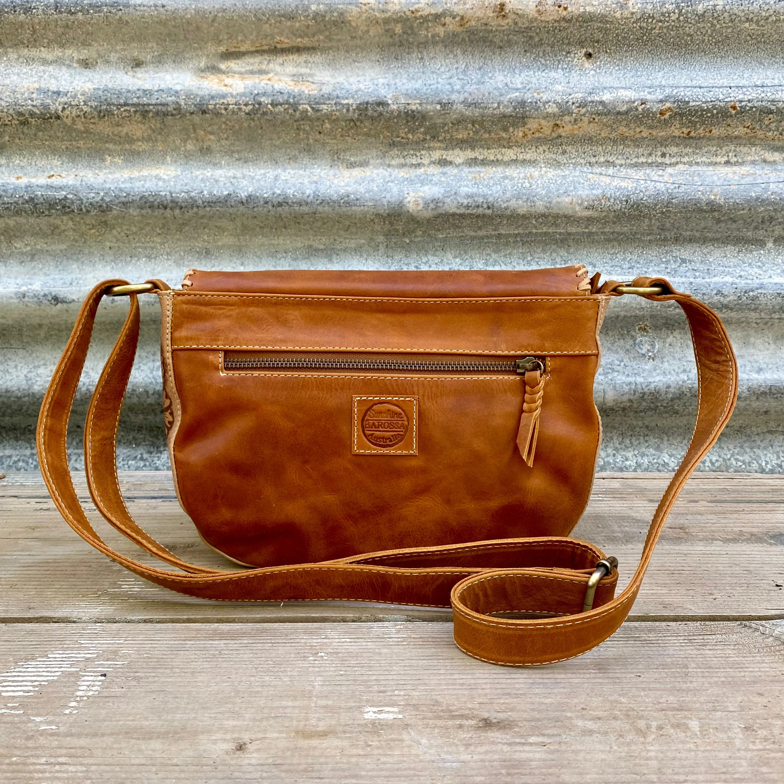 A Carved Leather Handbag