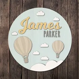 Air Balloon Name Plaque