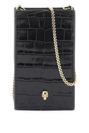 Alexander mcqueen skull crossbody phone holder