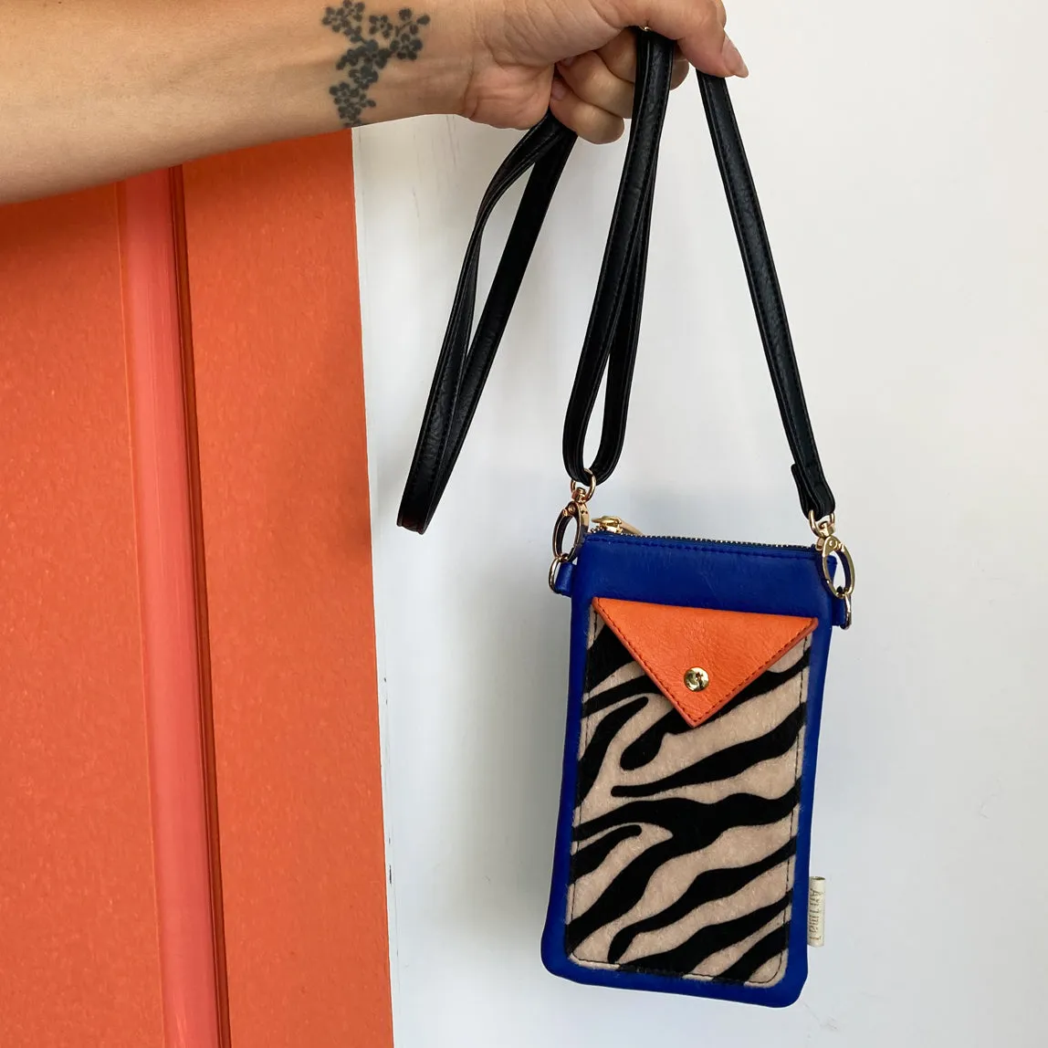 Animal Zebra Print Blue Small Cross Body Bag