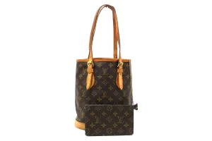 Authentic Louis Vuitton Classic Monogram Bucket PM Shoulder Bag