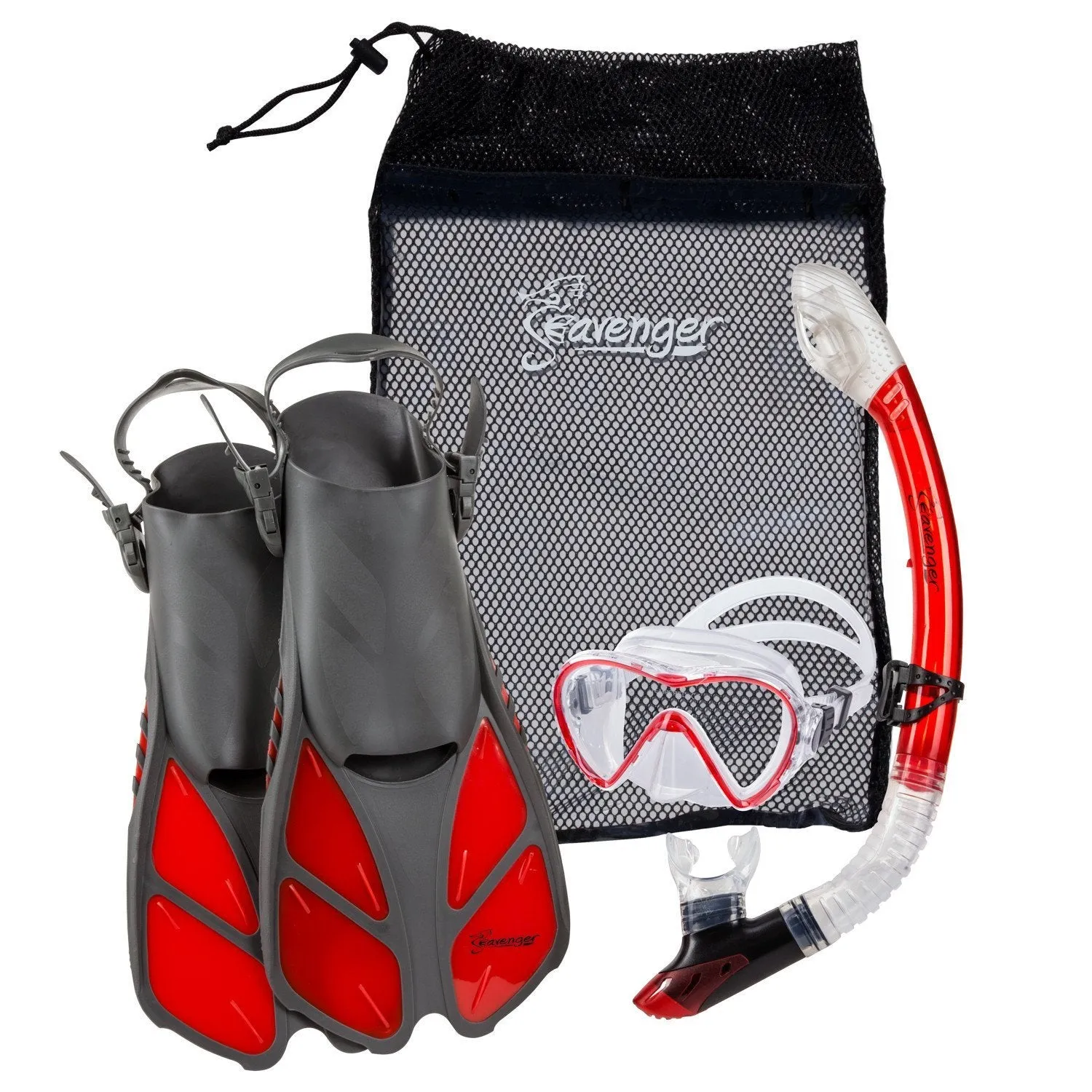 Aviator Snorkel Set - Clear Red