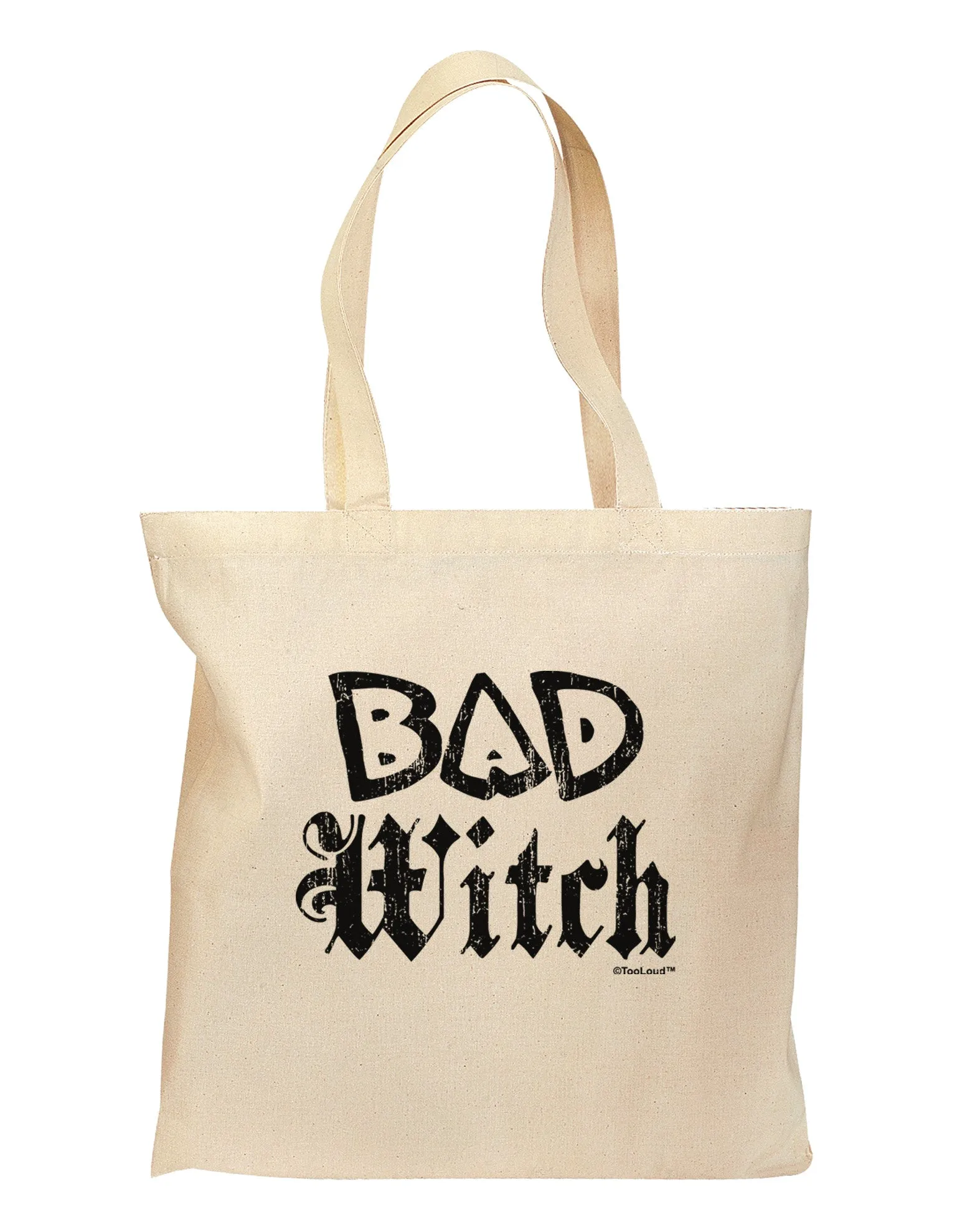 Bad Witch Distressed Grocery Tote Bag