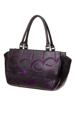 Banned Embroidered Bat Bag Purple