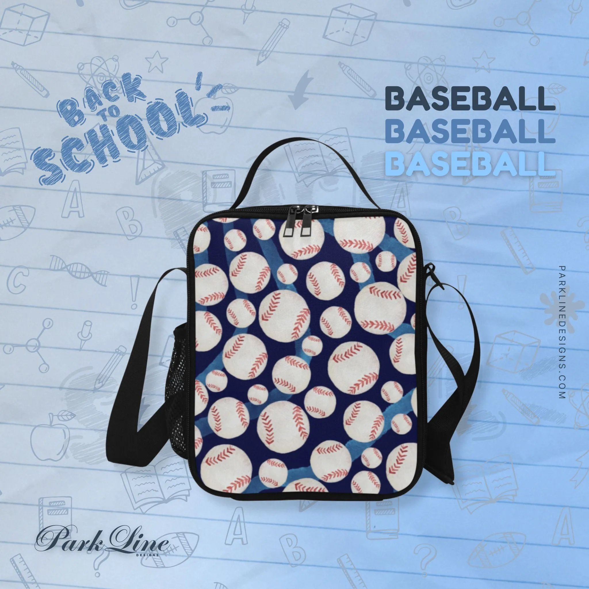 Baseball Lunch Bag for Kids - Durable Nylon, Thermal Insulation