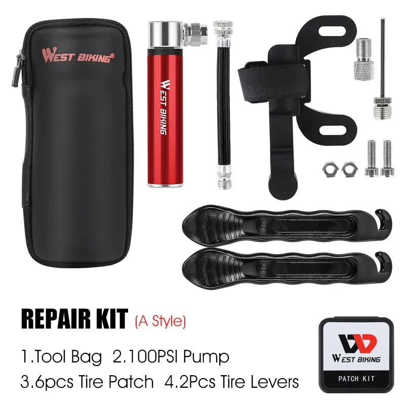 Bicycle Repair Tool Kit Bike Pump Tire Tyre Lever Cycling Repair Tools Kits Set Portable Bottle Bag Tire Repair Tool