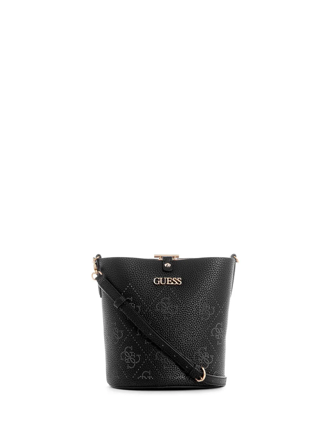 Black Amara Crossbody Bucket Bag