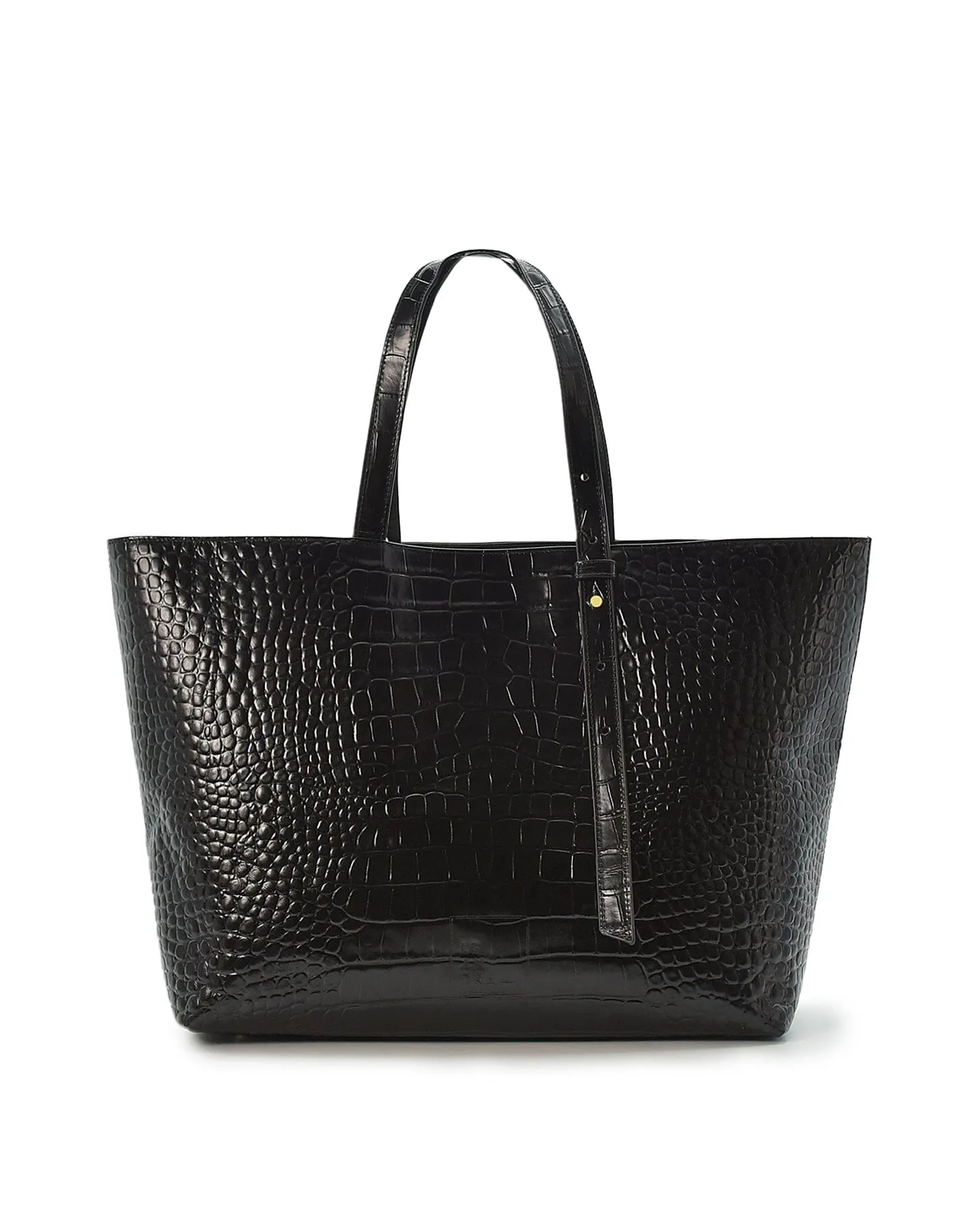 Black Crocodile print Tote Bag