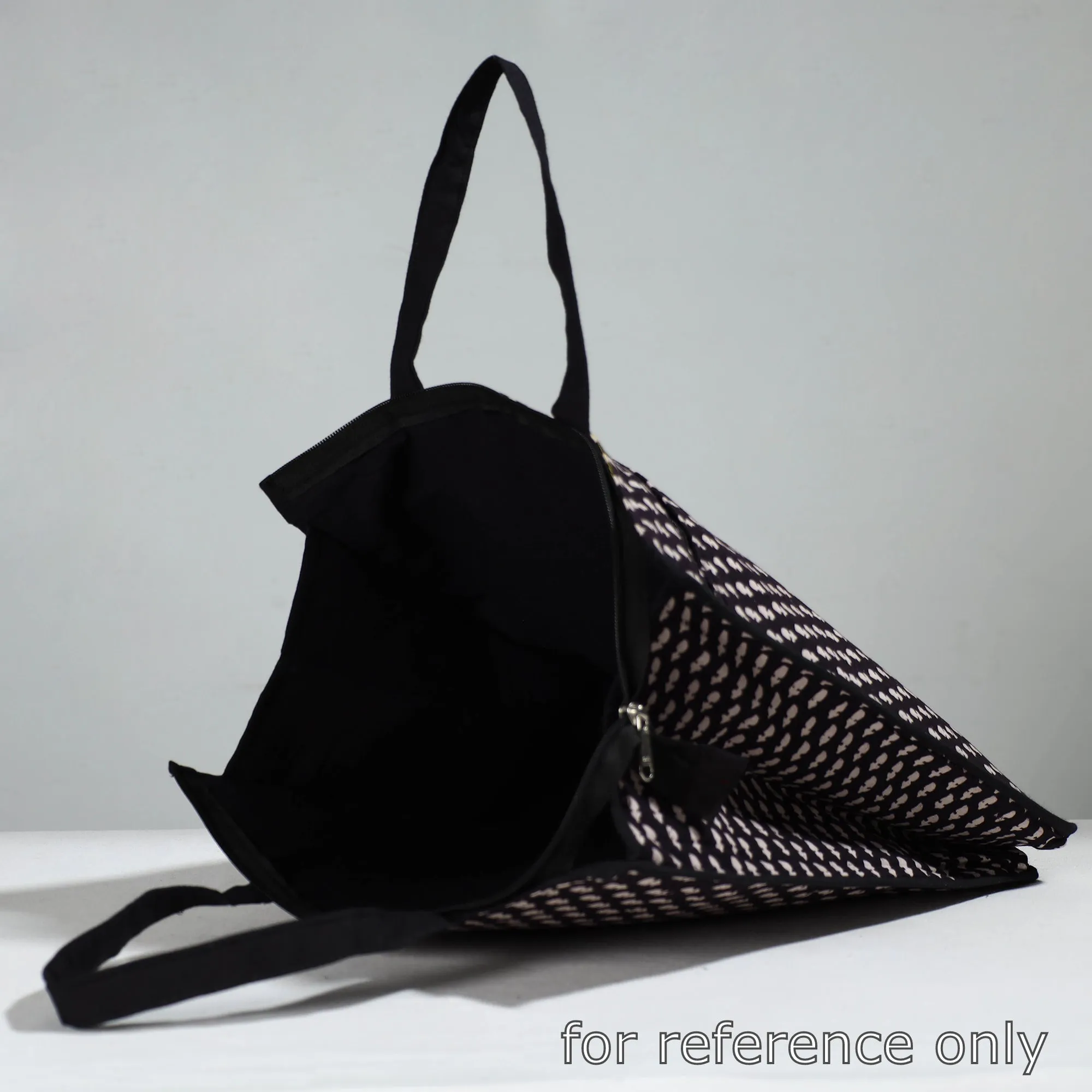 Black - Handcrafted Cotton Shopping Bag 15