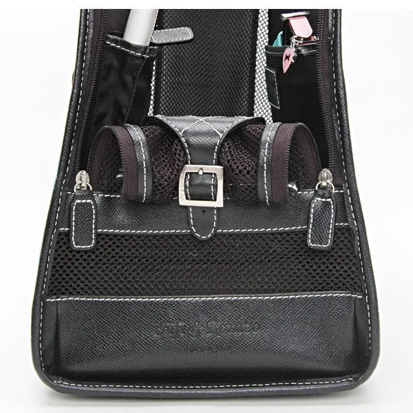 Black Wool & Black Leather Carrier