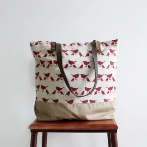 BOOPDO DESIGN LITTLE BIRD CANVAS TOTE BAG