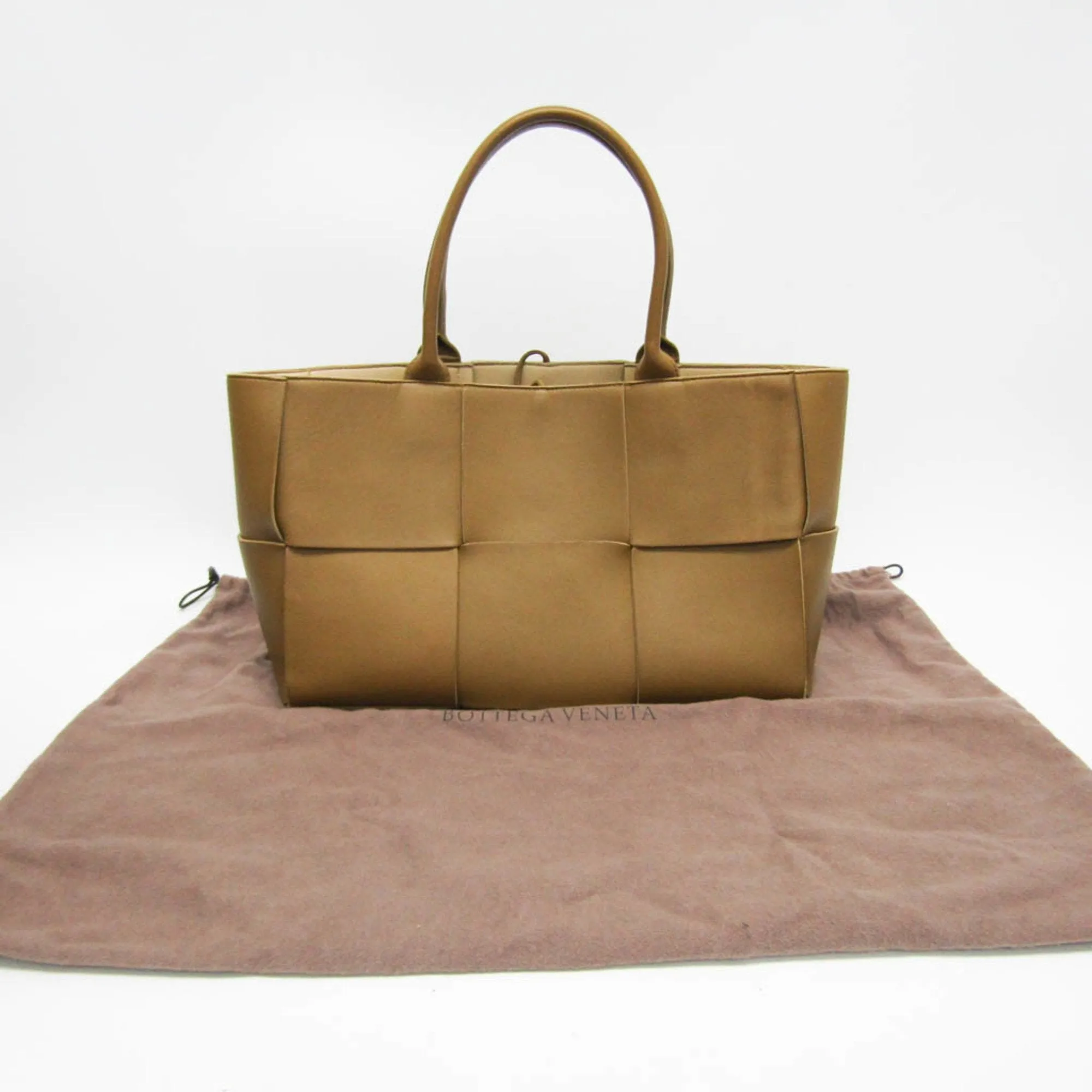 Bottega Veneta Arco Camel Leather Bag