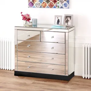 Bridgette Mirror 5 Drawer Chest of Drawers