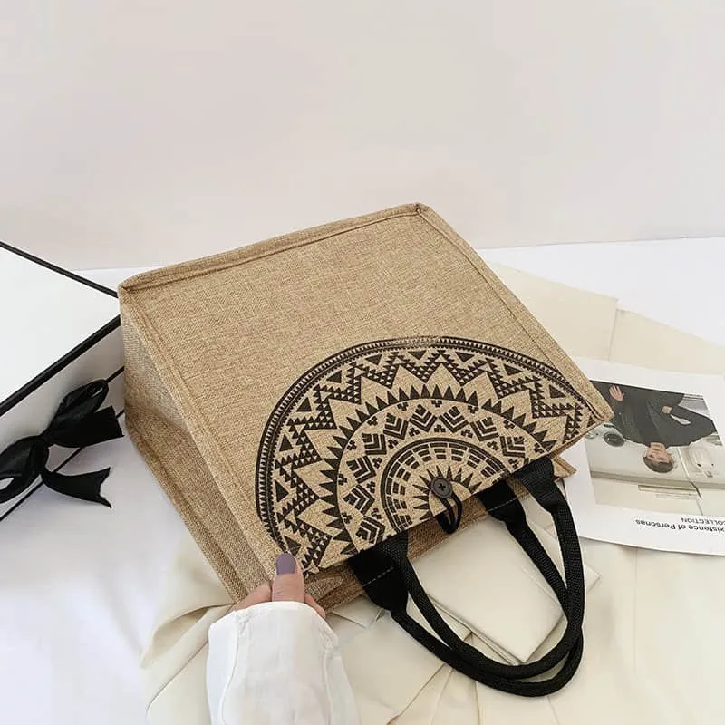 Burlap shopping fashion storage bag linen bag Tote