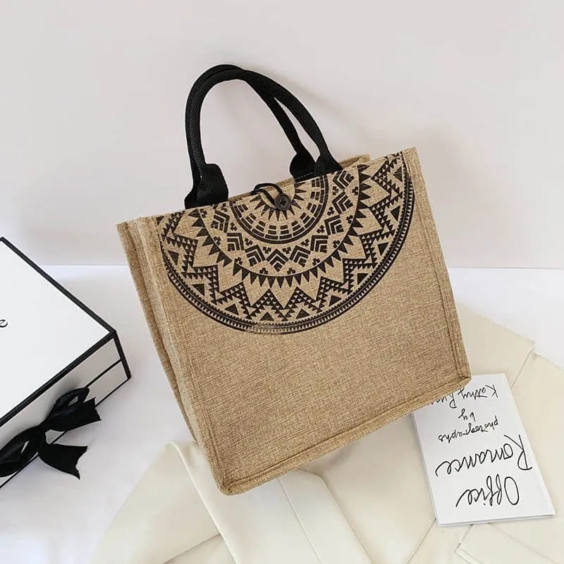 Burlap shopping fashion storage bag linen bag Tote