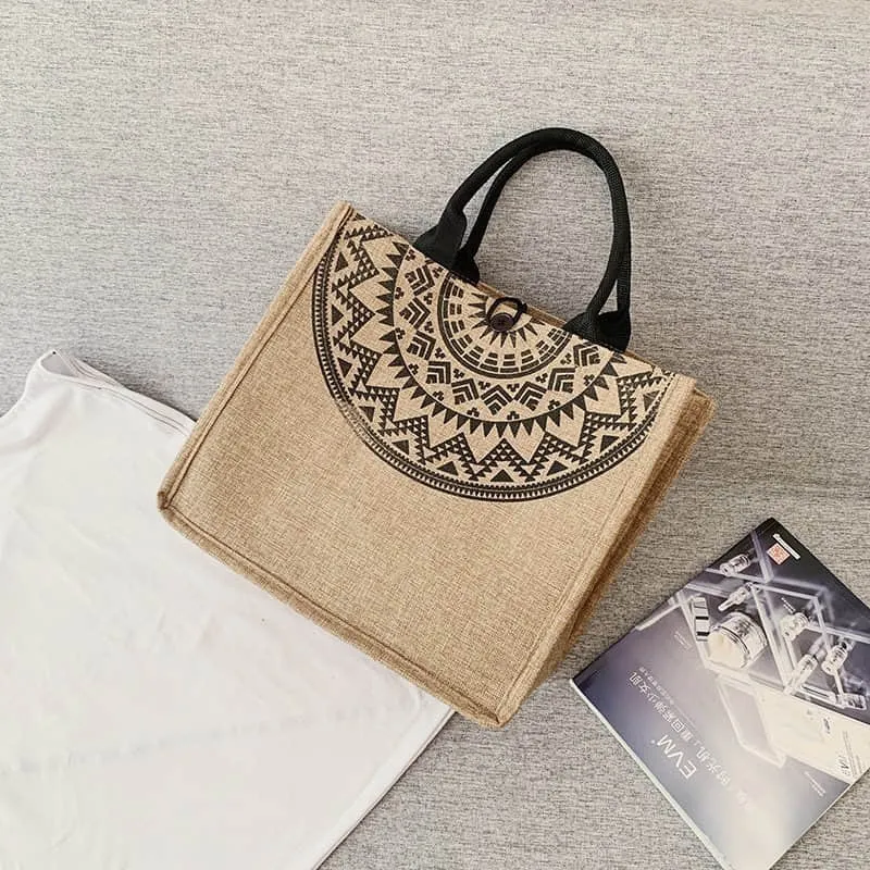 Burlap shopping fashion storage bag linen bag Tote