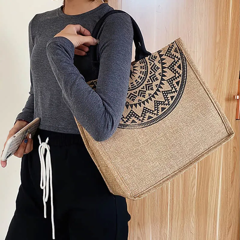 Burlap shopping fashion storage bag linen bag Tote