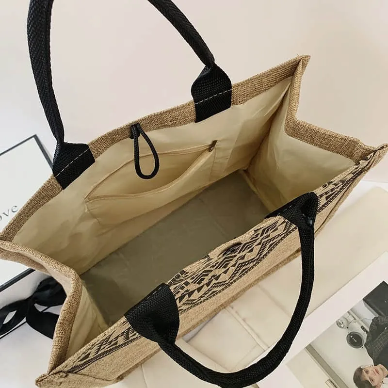 Burlap shopping fashion storage bag linen bag Tote