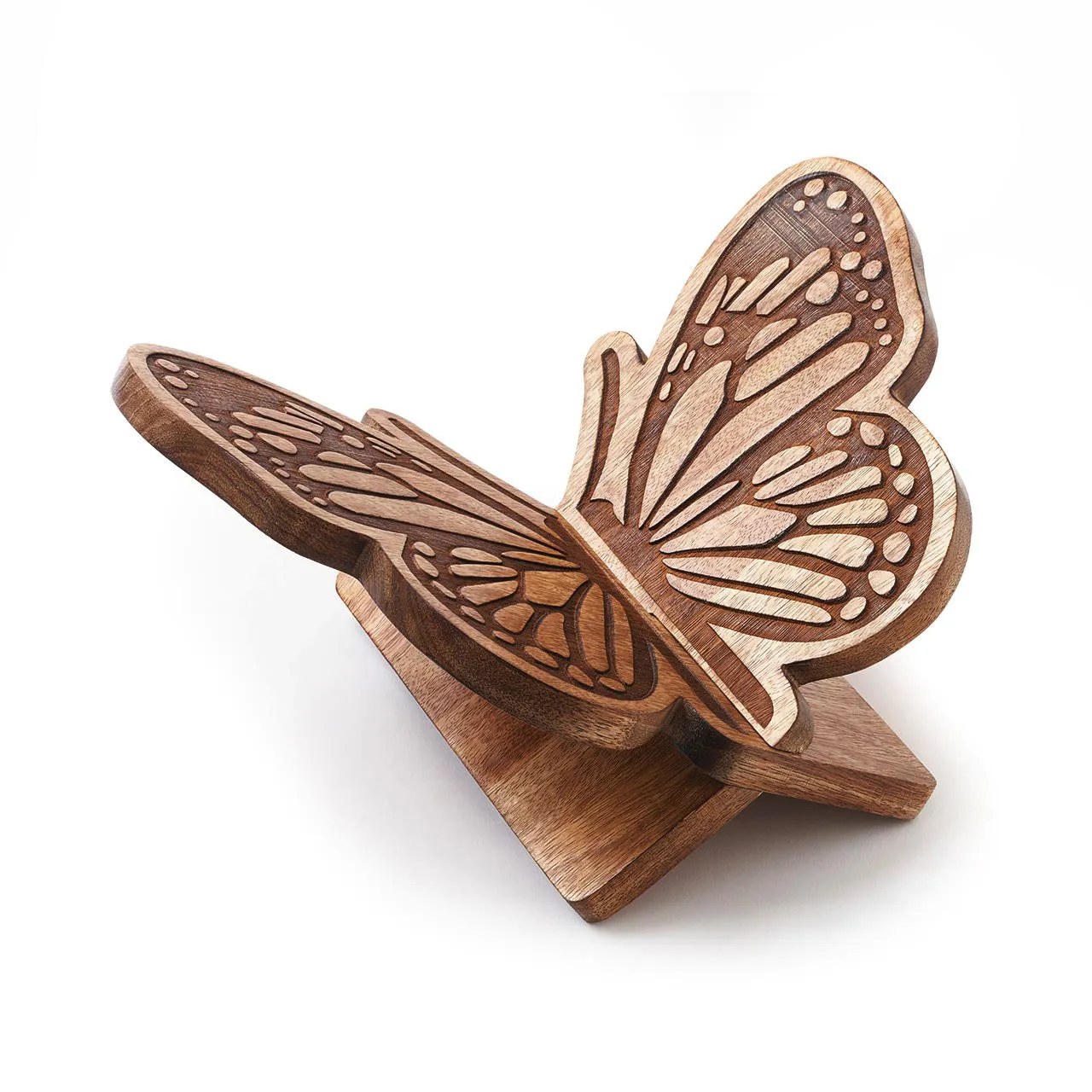 Carved Butterfly Book Stand