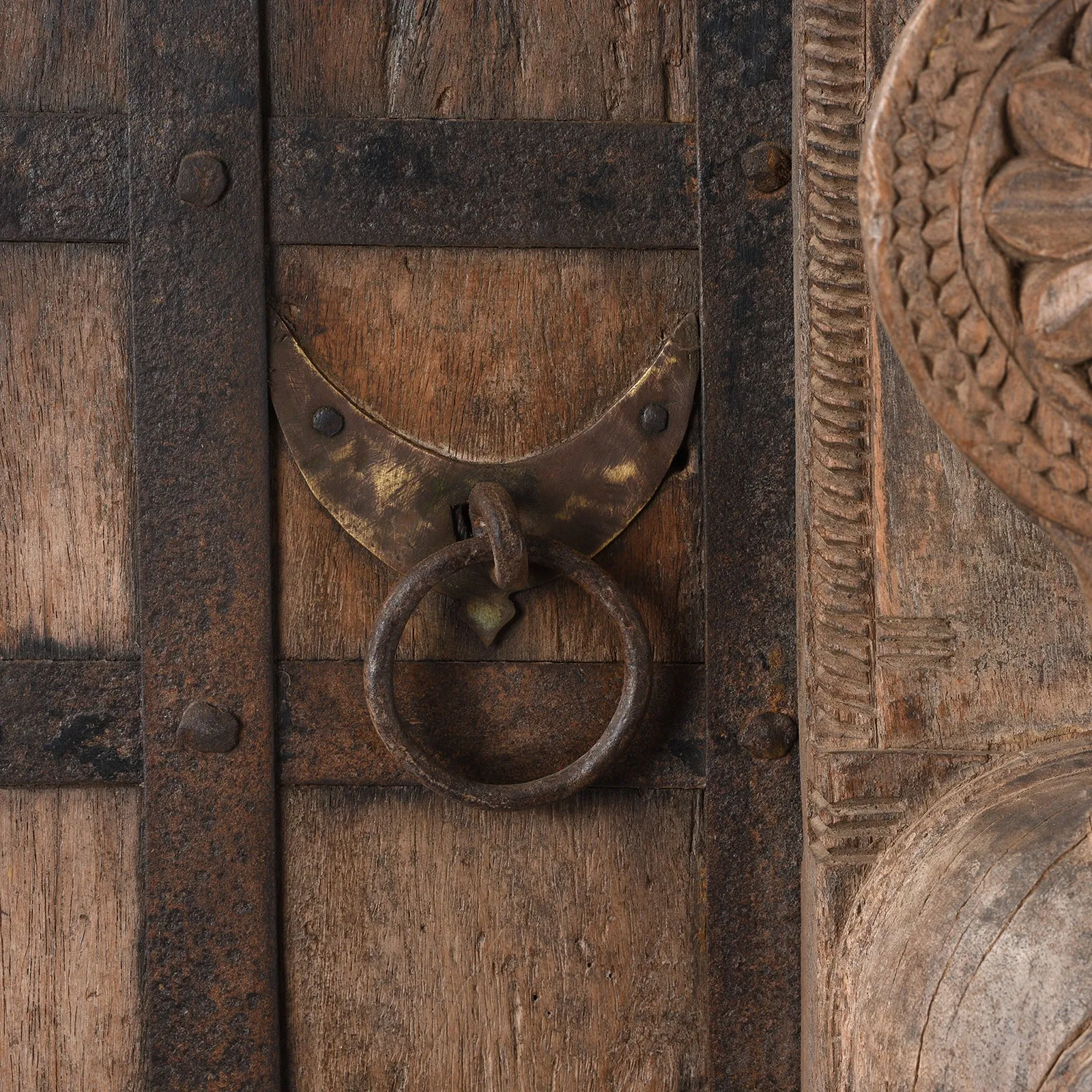 Carved Yali Door From Kerala - 19th Century