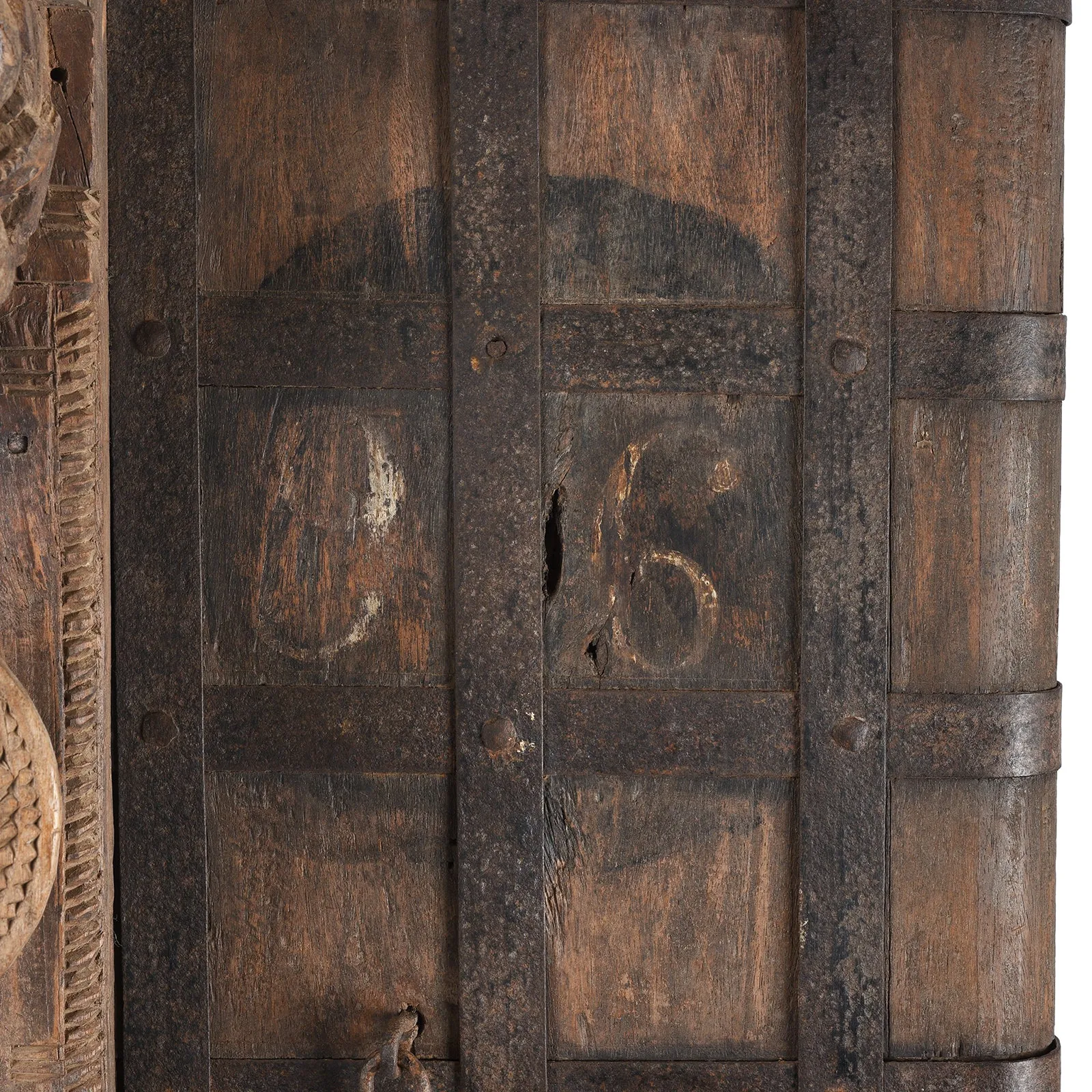 Carved Yali Door From Kerala - 19th Century