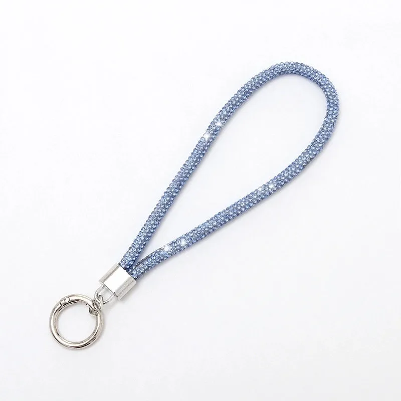 Casual Simple Style Solid Color Rhinestone Bag Pendant Mobile Phone Chain Keychain