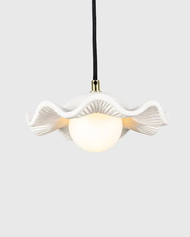 Ceramic Grooved Pendant Light