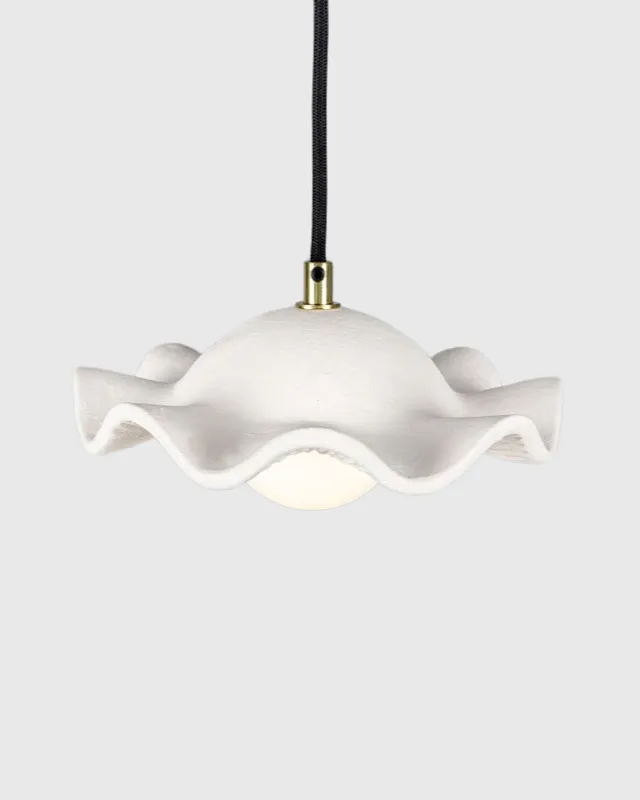 Ceramic Grooved Pendant Light