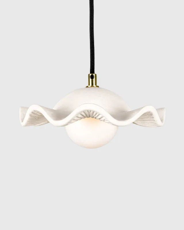 Ceramic Grooved Pendant Light