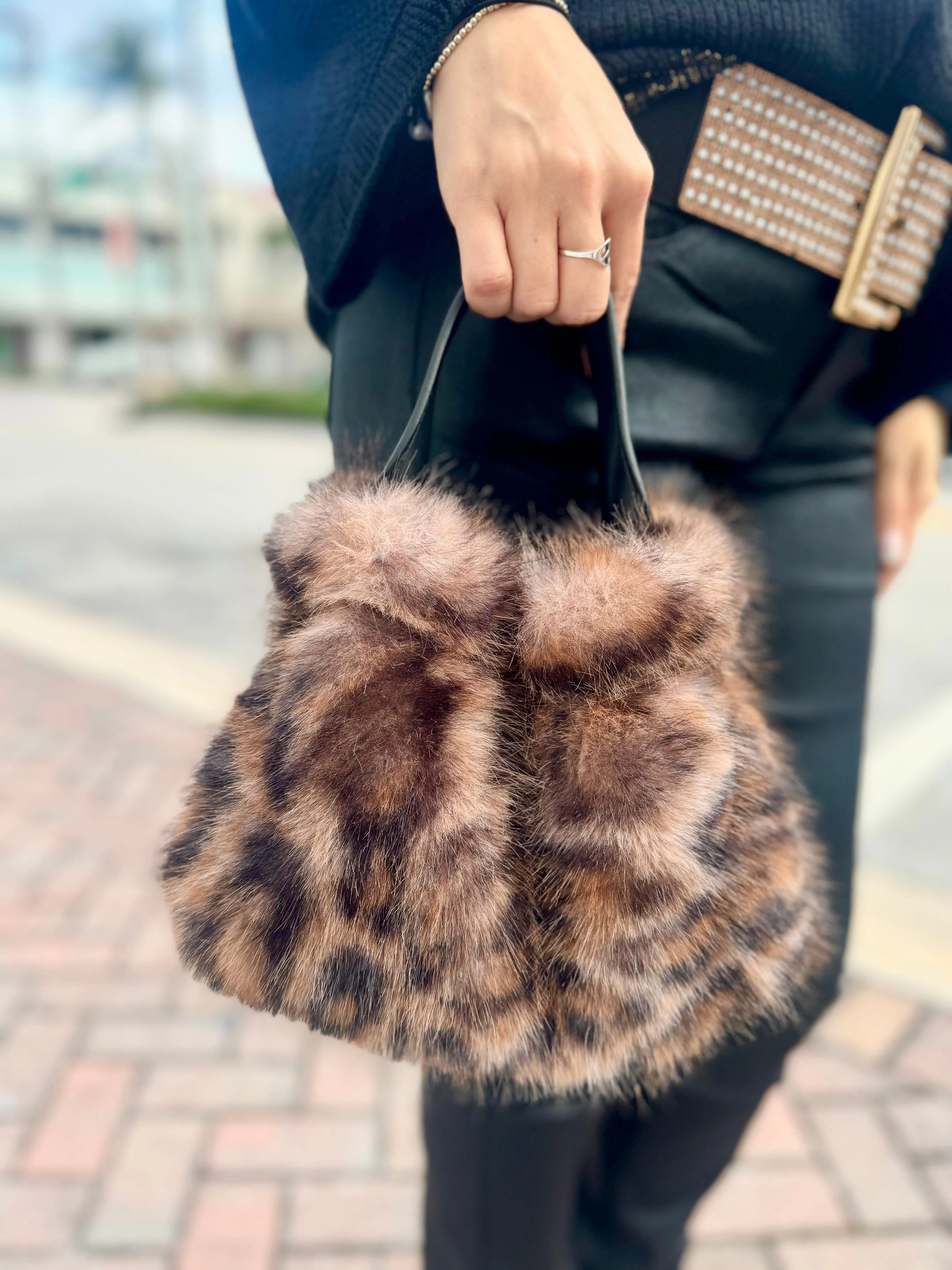 Chelsea Cheetah Mini Bucket Bag