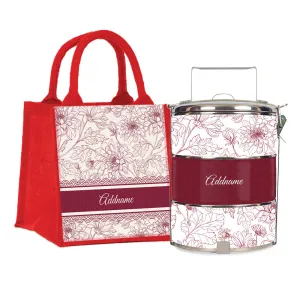 Chrysanths Artline Series 3-Tier Standard Small 12cm Tiffin Carrier [FREE Custom Add Name]