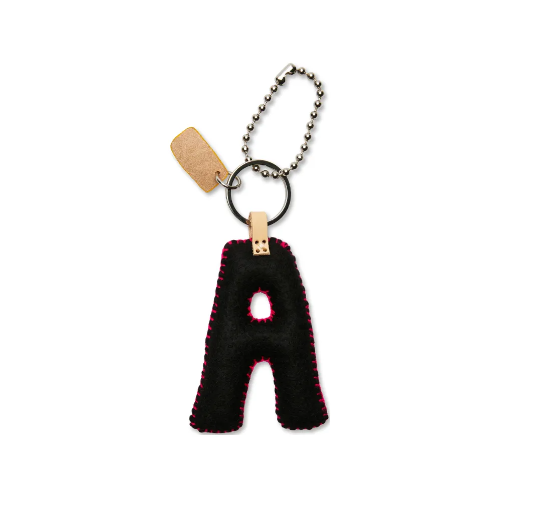 Consuela Black Felt "A" Charm