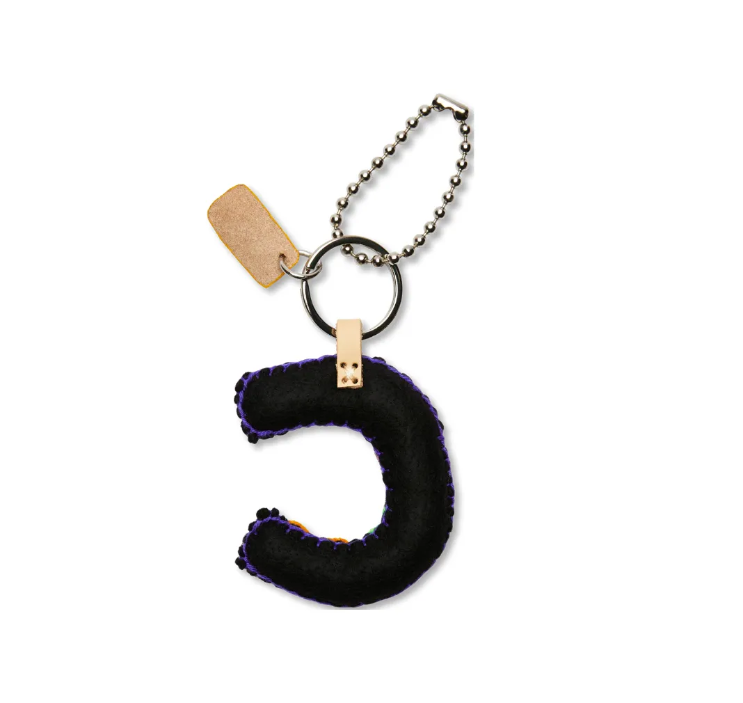 Consuela Black Felt "C" Charm