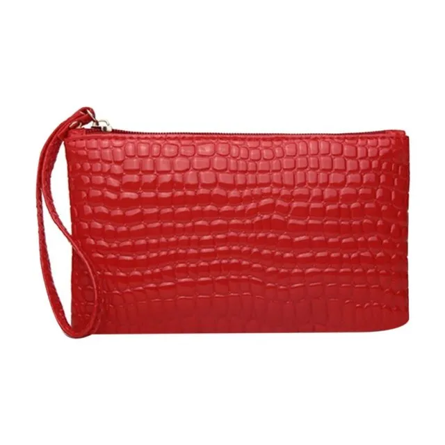 Crocodile Pattern Wallet Purse Card Phone Holder Leather Makeup Bag Large Capacity Clutch Handbag