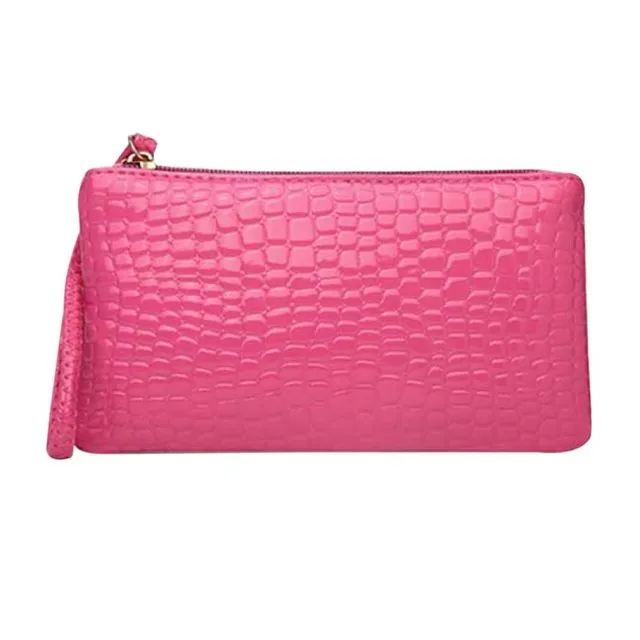 Crocodile Pattern Wallet Purse Card Phone Holder Leather Makeup Bag Large Capacity Clutch Handbag