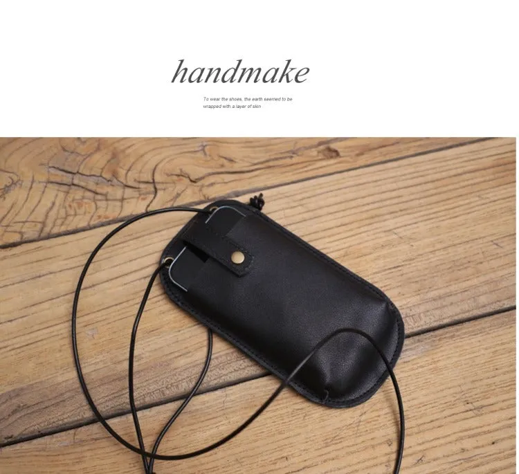 Cute Black LEATHER Phone WOMEN SHOULDER BAG Slim Phone Crossbody Purse FOR WOMEN