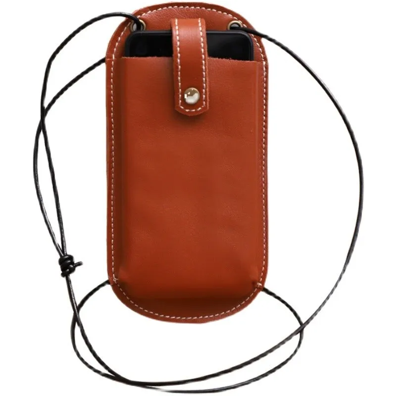 Cute Black LEATHER Phone WOMEN SHOULDER BAG Slim Phone Crossbody Purse FOR WOMEN