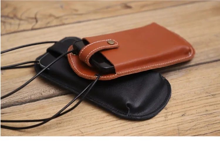 Cute Black LEATHER Phone WOMEN SHOULDER BAG Slim Phone Crossbody Purse FOR WOMEN