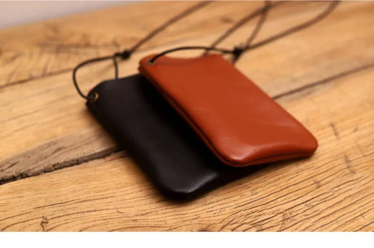 Cute Black LEATHER Side Bag Pouch Phone WOMEN SHOULDER BAG Slim Phone Crossbody Pouch FOR WOMEN