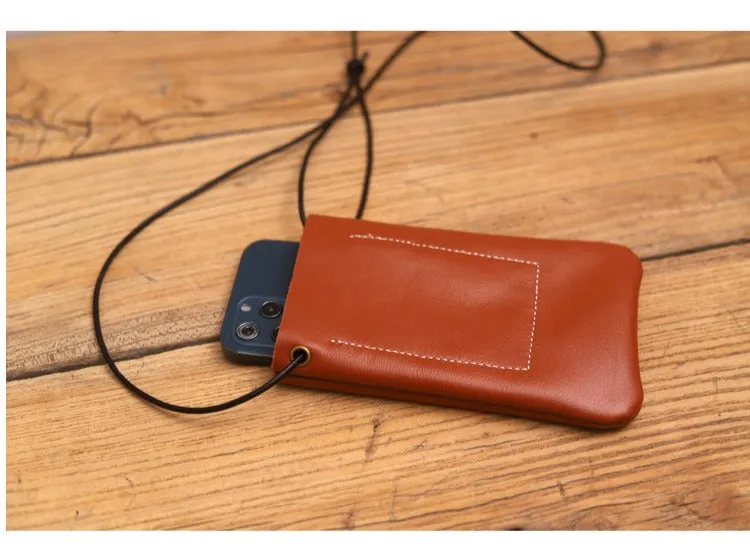 Cute Black LEATHER Side Bag Pouch Phone WOMEN SHOULDER BAG Slim Phone Crossbody Pouch FOR WOMEN