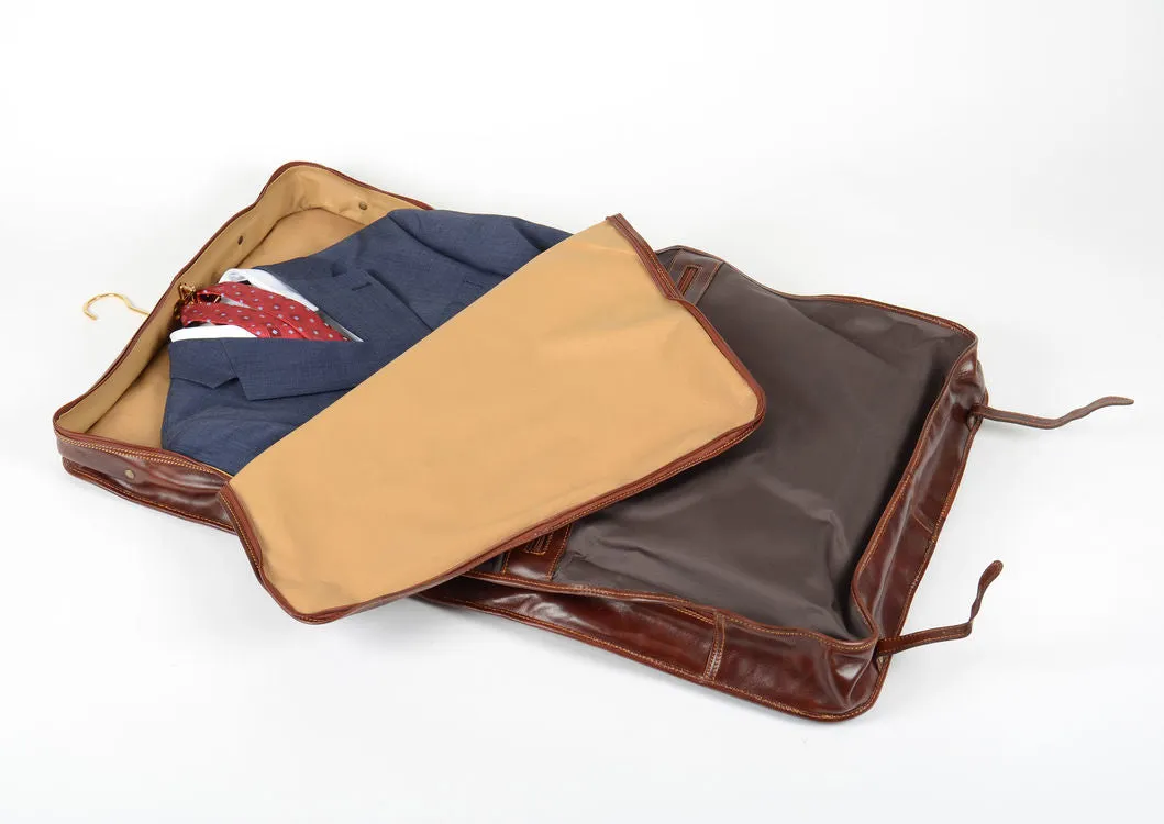 Delamore Brown Leather Premium Suit Carrier